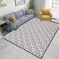 YucouHome 4th of July Music Area Rug Kilim, Uncle Sam Hat Pin Wheel and Flag of The United States Symbols of America, Durable Rugs - Living, Dinning, Office, Rooms & Bedrrom, Hallway Carpet(2.5'x 7')