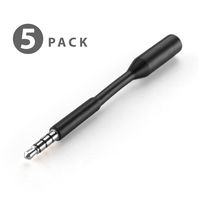 TNP Headphone Extender 3.5mm Audio Jack Extension Adapter, 5 Pack - AUX Auxiliary Stereo Headset Connector Male to Female 4-Conductor TRRS for iPhone Android Smartphone Battery Case Speaker (3 Inch)