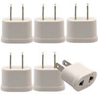 European/Asia to American Outlet Plug Adapter, 6 Pack Power Converter, EU Europe to USA Socket, White-Type B (Does Not Convert Voltage) (White)