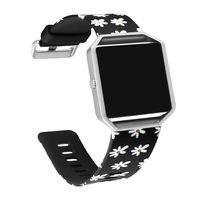 SKYLET for Fitbit Blaze Bands, Silicone Replacement Wristband with Metal Frame for Fitbit Blaze Smart Watch (No Tracker)[Pattern 2+ ONE Silver Frame]