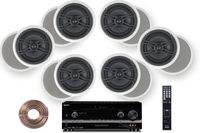 Sony HD Digital Cinematic Sound 735 Watts 7.1 Channel 3D A/V Receiver with iPhone & iPod Playback + Yamaha Natural Sound Custom Install In-Ceiling 2-Way 120 watts Speaker (Set of 6) with 1" Tweeters & 8" Woofer + 100ft 16 AWG Speaker Wire