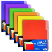 BAZIC 1/3 Cut Letter Size Color File Folder (6/Pack) (Case of 48)