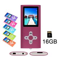 RHDTShop MP3 MP4 Player with a 16 GB Micro SD Card, Support UP to 64GB TF Card, Rechargeable Battery, Portable Digital Music Player/Video/E-Book Reader, Ultra Slim 1.7" LCD Screen,Frenchvermilion