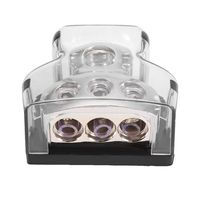 Power Distribution, Alloy Plastic Car Audio T Type Power Supply Distribution 10GA In 34GA Out Block Splitter