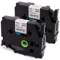 18mm Black on White Standard Laminated Label Tape Replace TZe-241 Compatible with Brother P-Touch Label Maker 0.7 Inch x 26.2 Feet, 2 Pack