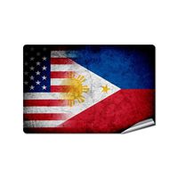 ExpressItBest 4" x 6" Decal/Sticker with Flag of Philippines - Rustic w USA Flag - UV Resistant - Outdoor Quality - Lasts for Years
