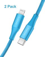 USB C to Lightning Cable,[MFi Certified]Fantany 6.6ft Lightning to USB C Fast Charging&Sync Cable Compatible with iPhone 11,11 Pro,11 Pro Max,XS,XS Max,XR,X,8,8 Plus,iPad,Airpods (Blue-2Pack)
