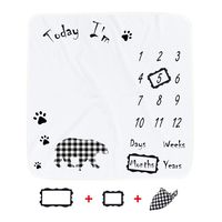 Baby Monthly Milestone Blanket for Boys, Premium Plush Fleece Bear Month Blankets, Newborn Photography Backdrop Photo Prop, Personalized Baby Shower Gifts