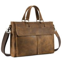 Kattee Leather Messenger Bag for Men, 15.6 Inch Laptop Briefcase Computer Satchel School Shoulder Bag