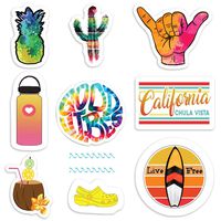 VSCO Stickers, Cute Vinyl Aesthetic Stickers for Hydro Flask, Laptop, Phone, Made in USA, 3 Bonus Scrunchies