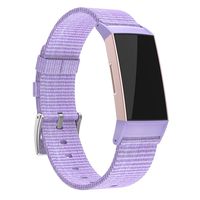 adepoy Compatible with Fitbit Charge 3 Bands for Women Men, Soft Breathable Woven Fabric Adjustable Replacement Wristbands for Fitbit Charge 3/Fitbit Charge 3 Special Edition, Purple