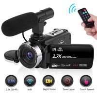 Seree Camcorder Video Camera 2.7K WiFi Vlogging Camera Night Vision Digital Camera with Microphone Vlog Blogging Video Camera for YouTube