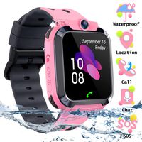 SZBXD Kids Waterproof Smart Watch Phone, LBS/GPS Tracker Touchscreen Smartwatch Games SOS Alarm Clock Camera Smart Watch Christmas Birthday Gifts for School Boy Girls (Pink)