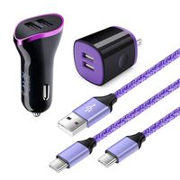 Adaptive Fast Charger Kit, Amtobo USB C Fast Charger Set Compatible with Samsung Galaxy S10 Plus/S10/S10e/S9/S9 Plus/S8/S8+/Note 8/9/10/10+,LG, Google Pixel 3, Dual USB Wall Charger and Car Charger