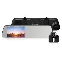 BOSCAM Touch Screen Backup Camera Mirror Dash Cam Waterproof Back up Car Camera and 4.5-inch Full HD 1080P Rear View Mirror Cam Video Recorder with G-Sensor,Loop Recording, Motion Detection