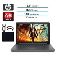 HP 2019 Newest Premium 15.6-inch HD Laptop, AMD A6-9225 Dual-Core 2.6 GHz, 8GB RAM, 1TB HDD, AMD Radeon R4, WiFi, HDMI, MaxxAudio, Bluetooth, Windows 10