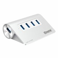 iDsonix 4 Port USB 3.0 Hub Aluminum Desk USB Hub Data Transfer Hubs for Windows, MacBook, Mac Pro/Mini, iMac, XPS, All USB Drives -Silver