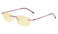 Eyekepper Computer Reading Glasses Blue Light Blocking-Flexible Rimless Readers Men Women Yellow Tinted,Red +1.75