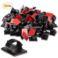 GOOACC G0008A Cable Management Adhesive Cable Clips Cord Organizer Wire Clips Cable Ties For Car, Office, Home, And Desk Accessories(100 Pieces/ Black)