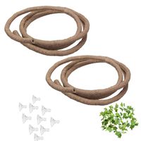 Tfwadmx 2 Pack of Reptile Bend-A-Branch Vines, Flexible Reptile Leaves Pet Habitat Decor Climber Jungle Long Vines for Climbing Crested Gecko Lizard, Frogs, Snakes (79 in)