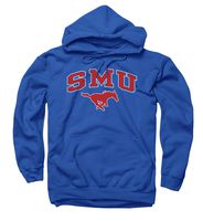 Campus Colors SMU Mustangs Adult Arch and Logo Hooded Sweatshirt - Royal, Medium