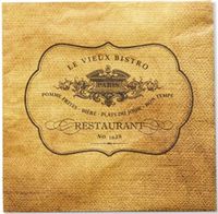 Harman 3-Ply Paper Luncheon Napkin ~ Le Vieux Bistro (Natural)