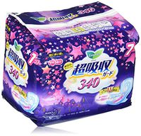 LAURIER Kao Speed Plus Super Guard Night Sanitary Napkin with Wings, 7 Count