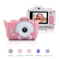 Kids Camera for Girls 16.0MP 1080P HD Shockproof Cameras Mini Child Camcorder for Little Girl 2.0" Screen Soft Silicone Case Photo Frame Kids Digital Camera for Outdoor Play Birthday Pink