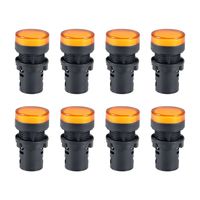 uxcell Indicator Lights AC/DC 24V, Yellow LED, Flush Panel Mount 7/8 inches 22mm, 8Pcs
