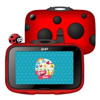[Upgraded] GHIA Beetle Android Kids Tablet, 7inch Quad Core Tablet for Kids with WiFi, Android 8.1 Oreo Google Certified OS, Preinstalled Iwawa App, Long Life Battery, 1GB+16GB, 1024x600 HD Panel(Red)