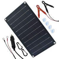 TP-solar 10 Watt 12 Volt Solar Panel Car Battery Charger 10W 12V Portable Solar Trickle Battery Maintainer with Cigarette Lighter Plug & Alligator Clip for Car Boat Motorcycle Tractor