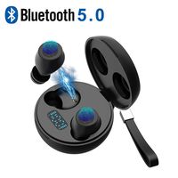 Wireless Earbuds,Bluetooth 5.0 Earbuds with Charging Case LED Battery Display 20H Playtime in-Ear Bluetooth Headset IPX4 Waterproof True Wireless Earbuds for Work Sports Running Black