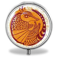 Medicine Pill Boxes Colorful Armadillo Unique Round Portable 3 Compartment Metal Pocket Pill Bottle