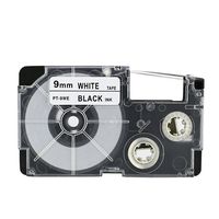 2PCS PUTY PT-9WE Compatible Label Tape Cassette XR-9WE 9mm 3/8" Black on White Cartridge tape for Casio EZ label Printer KL-120 KL-820 KL-180