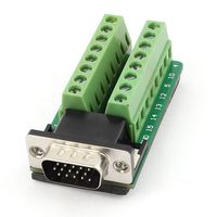 uxcell a15011600ux0309 D-SUB DB15 VGA Male 3Row 15Pin to Terminal Breakout Board Connectors