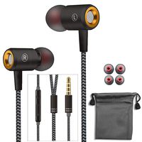 Wired Headphones,Earbuds Waterproof Sports Earphones, Stereo Sound Headphones Headsets with Built-in Mic Compatible with Phone 6/6s Plus/5s/SE, Galaxy, Android Smartphones, Tablets
