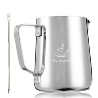Milk Frothing Pitcher - Milk Frother Pitcher 、Milk Pitcher 、Milk Steaming Pitcher 、Espresso Milk Frothing Pitcher. Stainless Steel Milk Frothing Pitcher With Latt Art Pen(30oz)