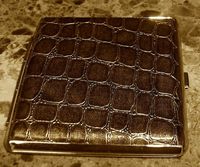 Dark Chocolate Brown Faux Snakeskin Full Size Cigarette Case Brand New 2
