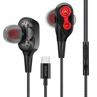 USB Type C Earphones/Earbuds/Headphones, Dual Drivers Earphones with HiFi Audio, Deep Bass for Noise Isolating,Compatible Google Pixel 3/2/XL, HTC, Xiaomi, Huawei, OnePlus, Essential and More
