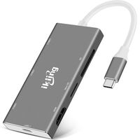 USB C Hub, 7-in-1 USB C Adapter with 4K USB C to HDMI, SD/TF Card Reader,Type C Charging, 3 USB 3.0 Ports Compatible with Apple MacBook Air 2018, MacBook Pro 13/15 (Thunderbolt 3), ChromeBook and More