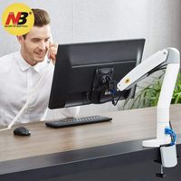 NB North Bayou Monitor Desk Mount Stand Full Motion Swivel Monitor Arm Gas Spring for 22''-35'' Computer Monitor from 6.6 to 19.8lbs（White）