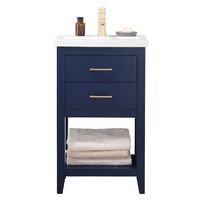 Luca Kitchen & Bath LC20FBP Dublin 20" Bathroom Vanity Set in Midnight Blue with Integrated Porcelain Top