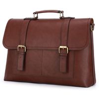 ECOSUSI Briefcases for Men Messenger Bag 15.6 Inch Laptop Bag Slim Briefcase Water Resistance Vintage Satchel Bag Coffee