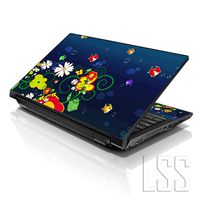 LSS Laptop 17-17.3" Skin Cover with Colorful Ocean Fish Pattern for HP Dell Lenovo Apple Asus Acer Compaq - Fits 16.5" 17" 17.3" 18.4" 19" (2 Wrist Pads Free)