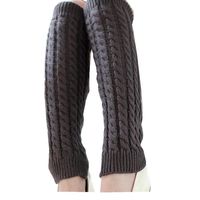 Leg Warmers,Haoricu Fashion Women Winter Warm Leg Warmers Knitted Crochet Long Socks (Grey)