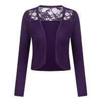 Tsmile Women Lace Splicing Cardigan Fashion Elegant Plus Size Long Sleeve Open Front Slim Fit Cropped Blazer Coat