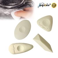 Magicdo Cube Erasers with Grip, Different Shapes Vinyl Eraser for Drawing, Sketch, Writing, Large Size, White, Pack of 4