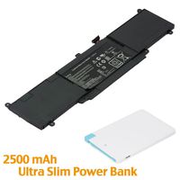 BattpitTM Laptop/Notebook Battery Replacement for Asus Zenbook UX303UB-DH74T (4400mAh / 50Wh) with 2500mAh Power Bank/External Battery for Micro USB & USB Type C.