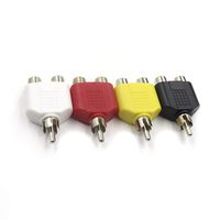 Geesatis 20 PCS RCA Y Splitter Adapter for Audio Video AV TV Cable RCA Male to 2 RCA Females RCA Y Splitter Plug Adapter, Black Red White Yellow
