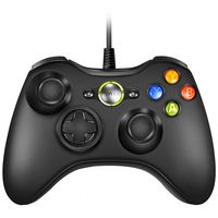 VOYEE Wired Xbox 360 Controller Compatible with Microsoft Xbox 360 & Slim/Windows/PC (Black)